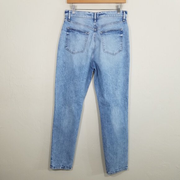 LOFT Boyfriend High Waist Distressed Jeans Blue Size 28/6 - Picture 4 of 8